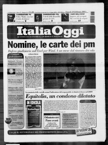 Italia oggi : quotidiano di economia finanza e politica